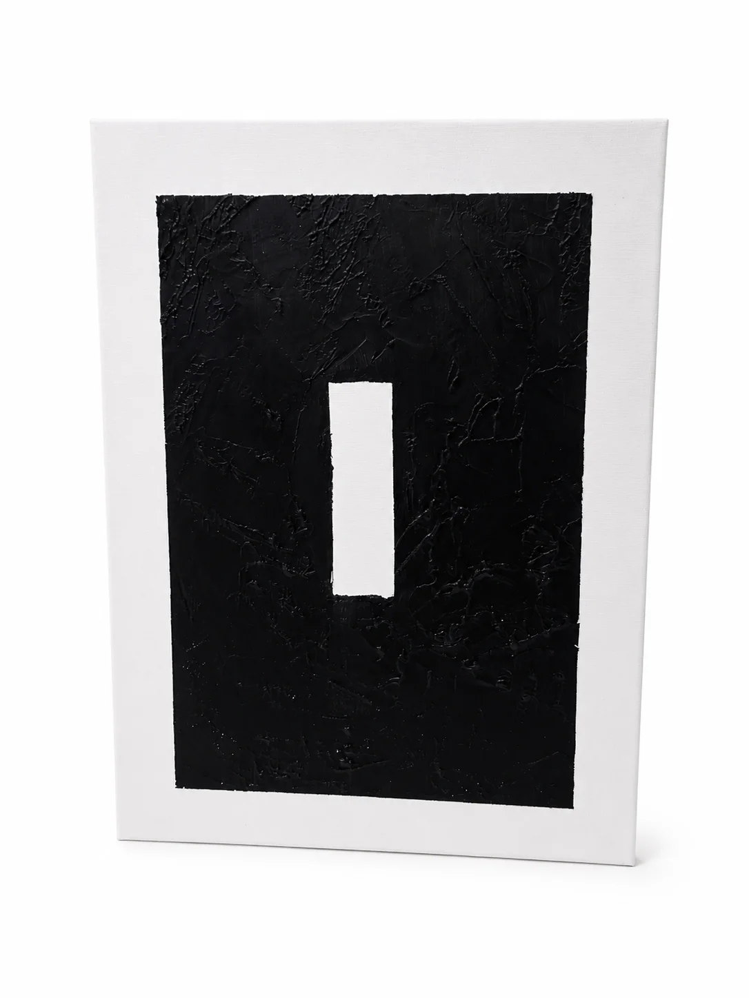 Void — a dense black field with a small white rectangle cut into its centre.